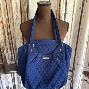 Vera Bradley navy blue quilted shoulder bag